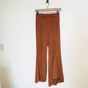 Brown Bell bottoms legging pants with piling, size xs